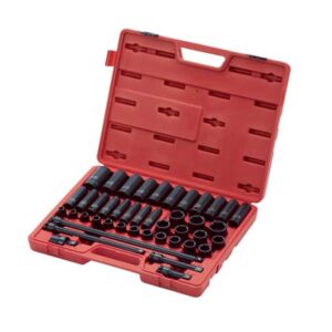 43pc 1/2" Dr. Metric Master Impact Socket Set