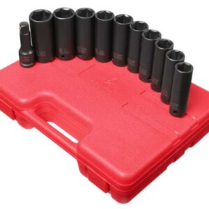 1/2" Dr. 11 Pc. SAE & Metric Extra Thin Wall Deep Impact Socket Set