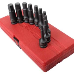 1/2" Dr. 10 Pc. SAE Impact Hex Driver Set