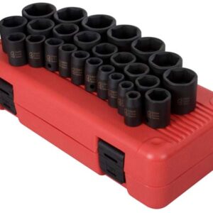 1/2” Dr. 26 Pc. Metric Impact Socket Set