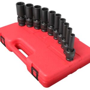 1/2" Dr. 10 Pc. SAE Universal Deep Impact Socket Set