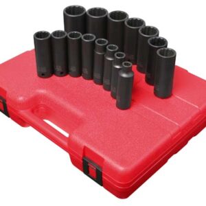 1/2" Dr. 12 Pt. 15 Pc. SAE Deep Impact Socket Set