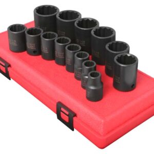 1/2" Dr. 12 Pt. 14 Pc. SAE Impact Socket Set