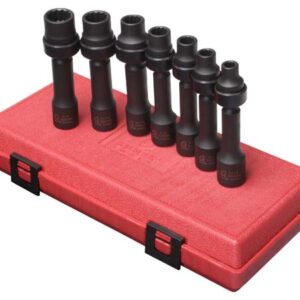 1/2" Dr. 12 Pt. 7 Pc. SAE Driveline Limited Clearance Impact Socket Set