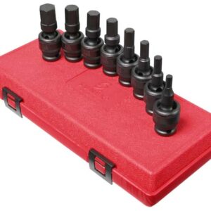 1/2" Dr. 8 Pc. SAE Universal Hex Drive Impact Socket Set