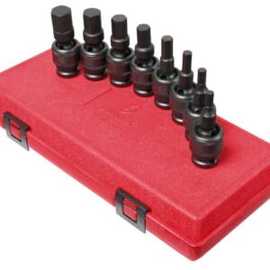 1/2" Dr. 8 Pc. Metric Universal Hex Drive Impact Socket Set