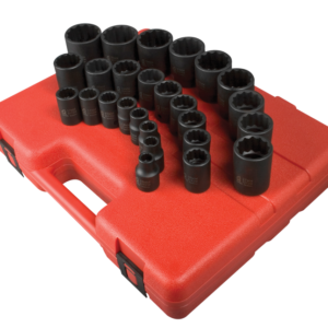 1/2" Dr. 12 Pt. 26 Pc. Metric Impact Socket Set