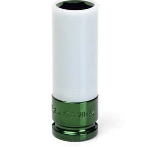 1/2" Dr. 3/4" Extra Thin Wall Deep Wheel Protector Impact Socket-Lt. Green