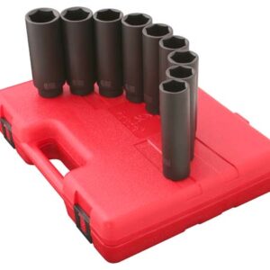 1/2" Dr. 12 Pc. Metric 5" Extra Long Deep Impact Socket Set