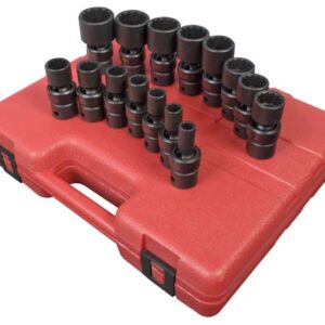 1/2" Dr. 12 Pt. 15 Pc. SAE Universal Impact Socket Set