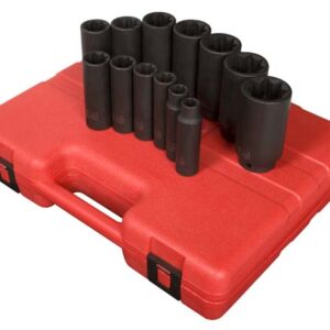 1/2" Dr. 8 Pt. 13 Pc. SAE Deep Impact Socket Set