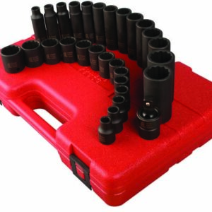 3/8" Dr. 12 Pt. 29 Pc. Metric Master Impact Socket Set