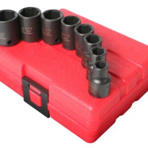 3/8" Dr. 8 Pc. SAE Impact Socket Set