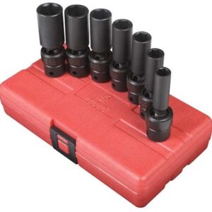 3/8" Dr. 7 Pc. SAE Universal Deep Impact Socket Set