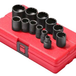 3/8" Dr. 12 Pt. 12 Pc. SAE Impact Socket Set