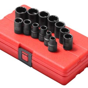 3/8" Dr. 12 Pt. 13 Pc. Metric Impact Socket Set