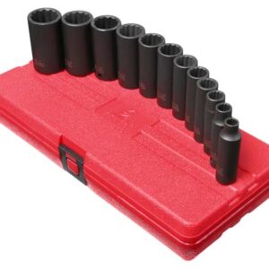 3/8" Dr. 12 Pt. 12 Pc. SAE Deep Impact Socket Set