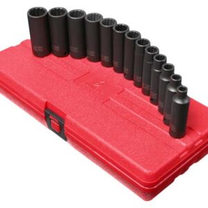 3/8" Dr. 12 Pt. 13 Pc. Metric Deep Impact Socket Set