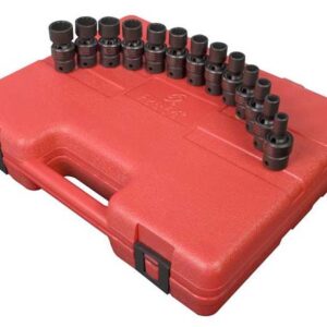 3/8" Dr. 12 Pt. 13 Pc. Metric Universal Impact Socket Set