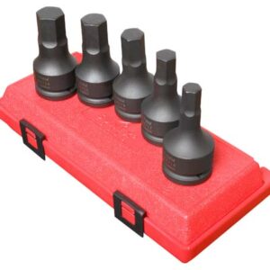 3/4" Dr. 5 Pc. Metric Hex Drive Impact Socket Set