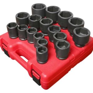 3/4" Dr. 17 Pc. SAE Heavy Duty Impact Socket Set