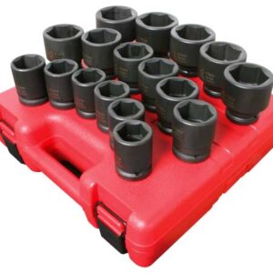 3/4" Dr. 17 Pc. Metric Heavy Duty Impact Socket Set