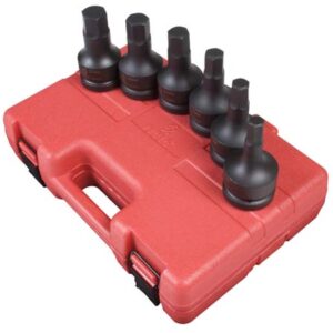 1" Dr. 6 Pc. Metric Hex Drive Impact Socket Set