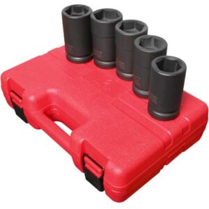 1" Dr. 5 Pc. SAE & Metric Combination Budd Wheel Impact Socket Set