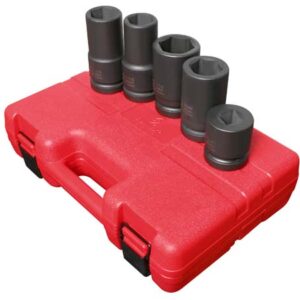 1" Dr. 5 Pc. SAE & Metric Wheel Service Impact Socket Set