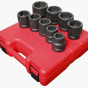 1" Dr. 9 Pc. SAE Impact Socket Set