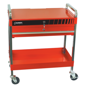 Service Cart w/Locking Top and Locking Drawer-Red