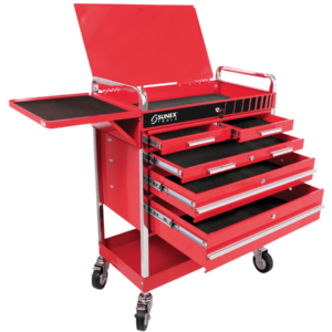 Professional 5 Drawer Service Cart w/Locking Top-Red