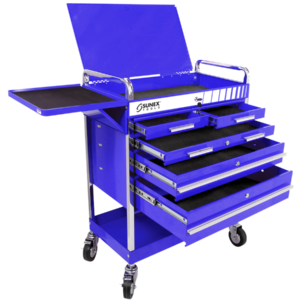 Professional 5 Drawer Service Cart w/Locking Top-Blue