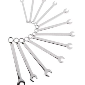 12 Pc. Fully Polished Metric V-Groove Combination Wrench Set